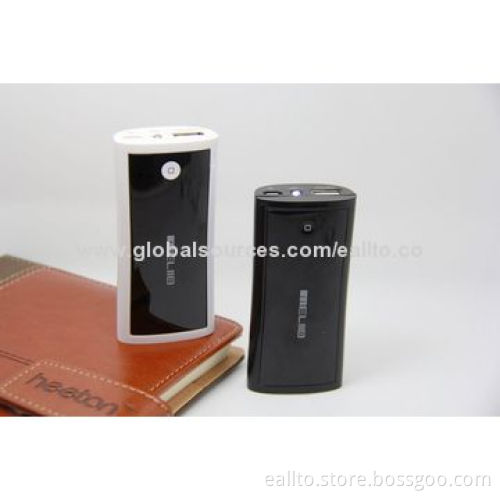 Power Bank/Portable Battery with LED Torch, 5,200mAh CapacityNew